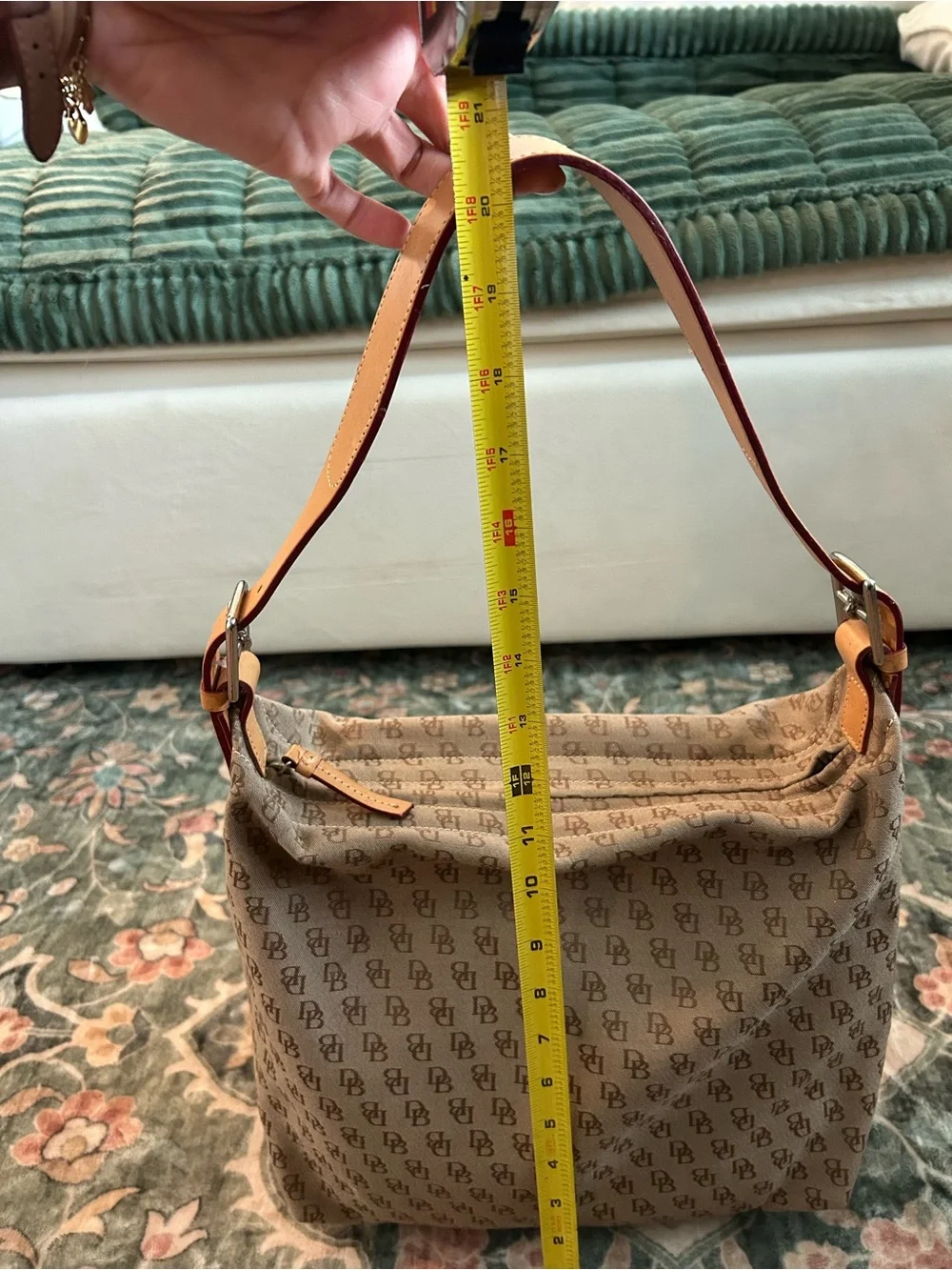 Vintage Dooney & Bourke Monogram Hobo Bag